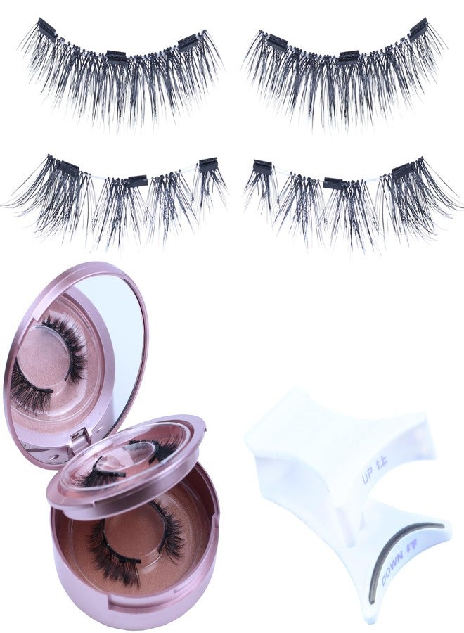 LAUBESS Magnetic Eyelashes with Applicator 2 Pair No Glue Needed Natural Look Magnetic Lashes Easy to Wear and Remove(L02/L04) - Image 1